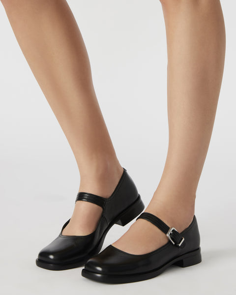 Delancy Flat Shoe BLACK LEATHER