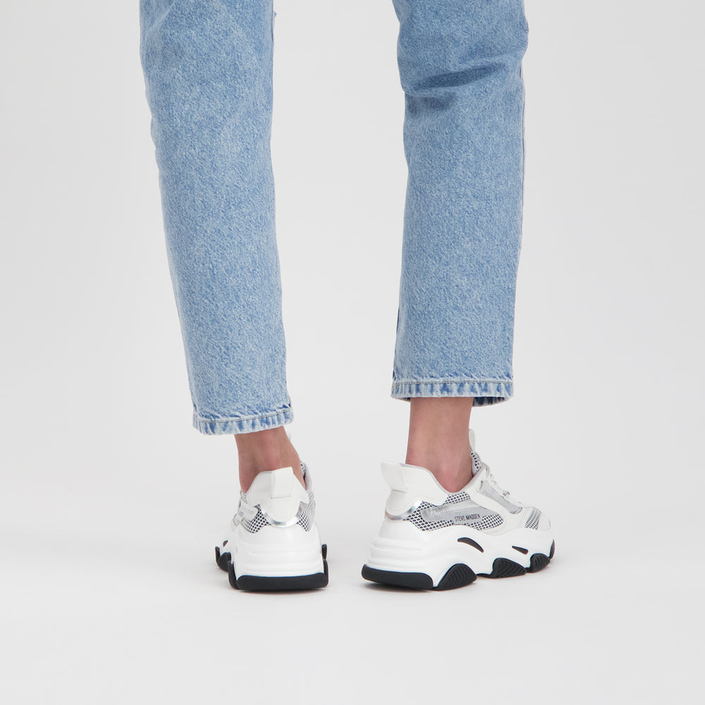 Steve Madden Possession Sneaker SILVER/WHITE Sneakers Women's | Sneakers