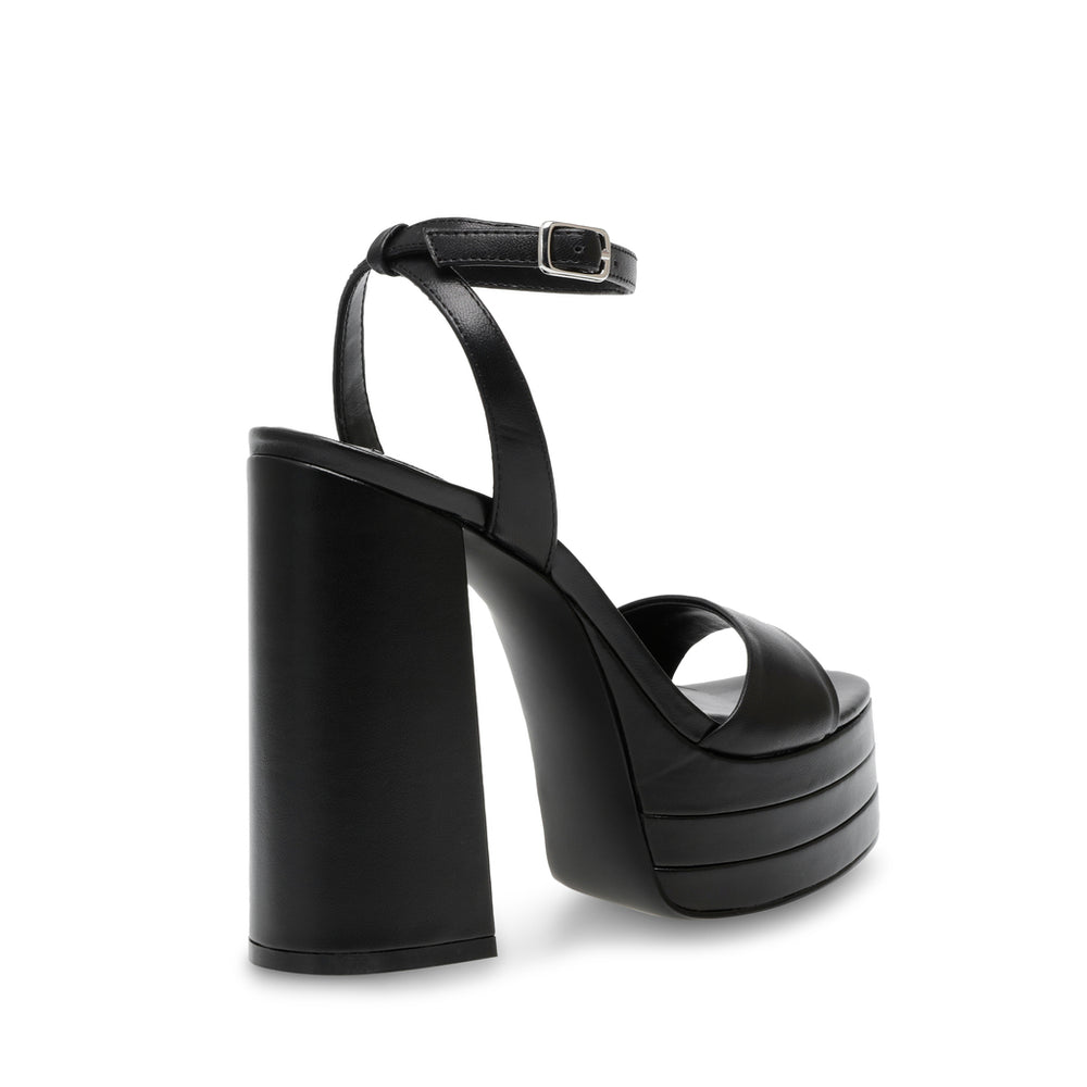 Steve Madden Timely Sandal BLACK LEATHER Sandals All Products