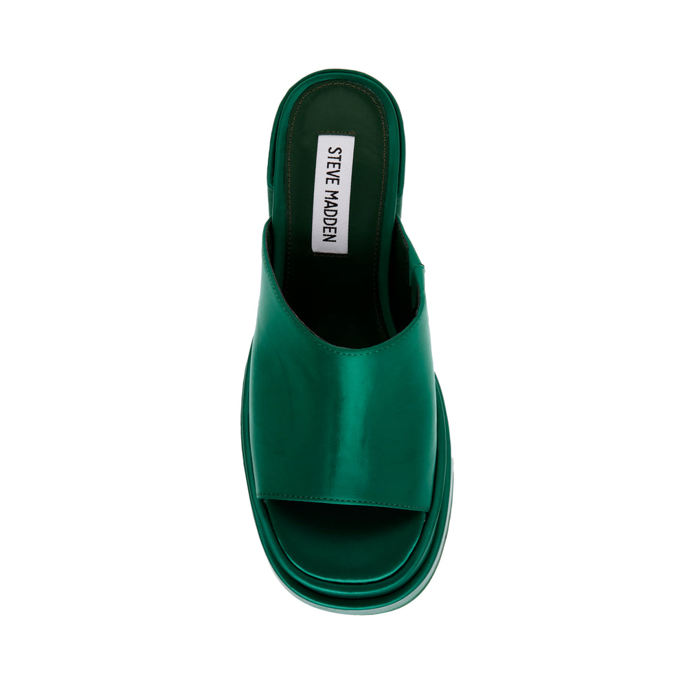 Steve Madden Cagey Sandal EMERALD SATIN Sandals All Products