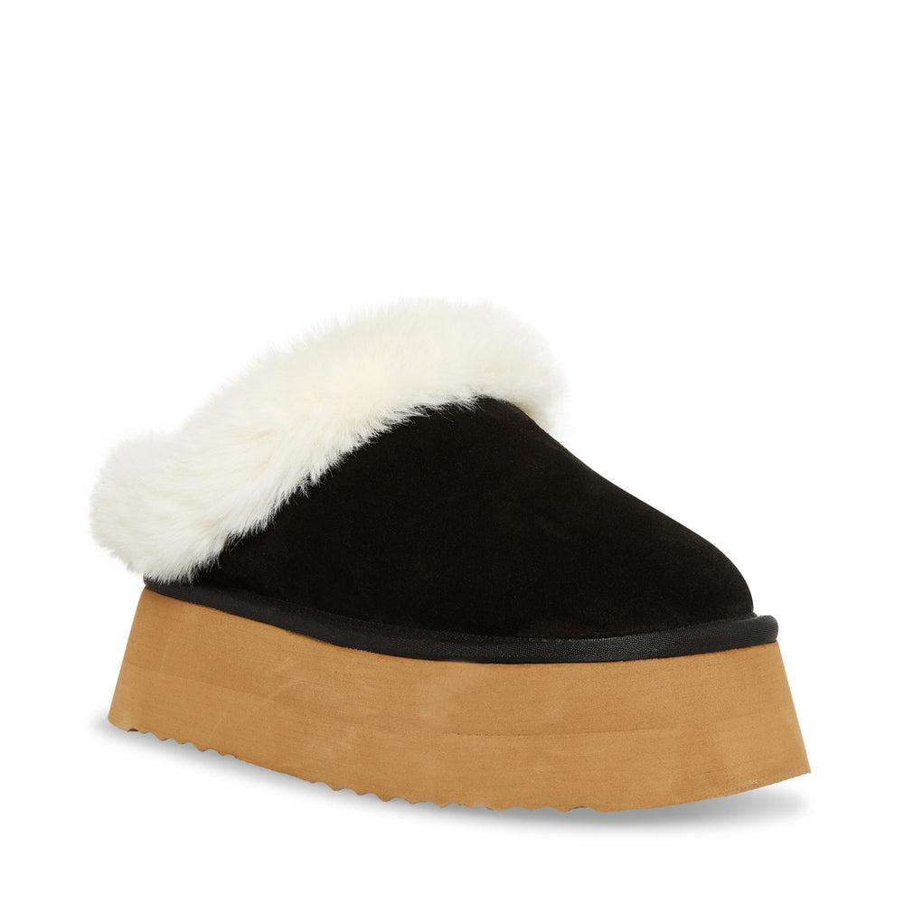 Steve Madden Chaplin Slide BLACK SUEDE Slides All Products