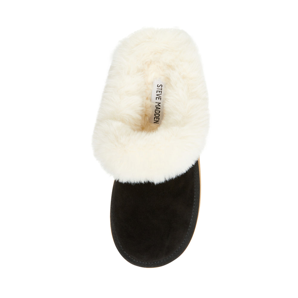 Steve Madden Chaplin Slide BLACK SUEDE Slides All Products