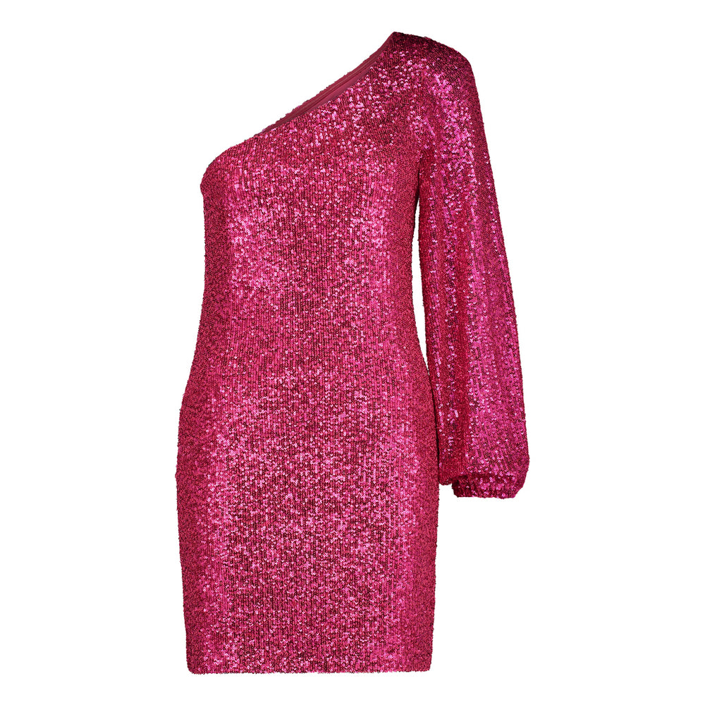 Steve Madden Apparel Asymmetrical Sequin Mini Dress PINK Dresses All Products