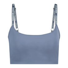 Steve Madden Apparel Check The Leather Top LIGHT SLATE BLUE Tops All Products